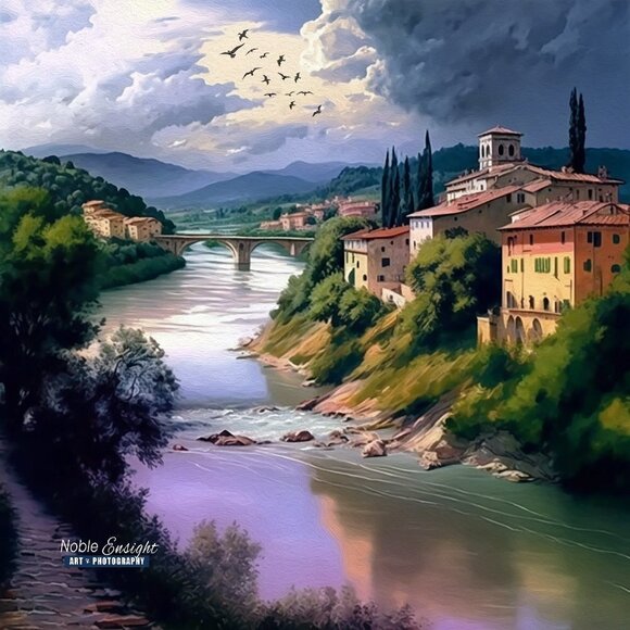 Italy Fantasy Art Watercolor‎ Oil Painting Print - Picture 2 of 6